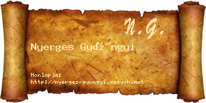 Nyerges Gyöngyi névjegykártya